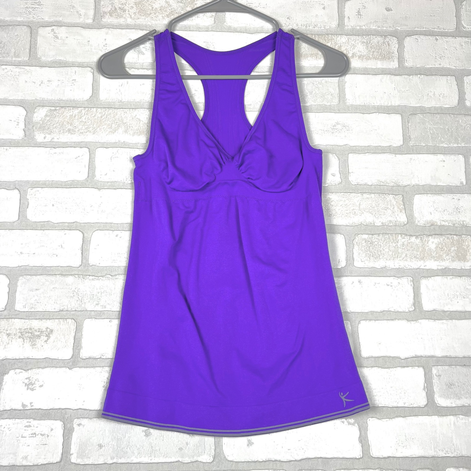 Danskin Now Youth Purple Racerback Athletic Tank Top Compression Ruched Xxl